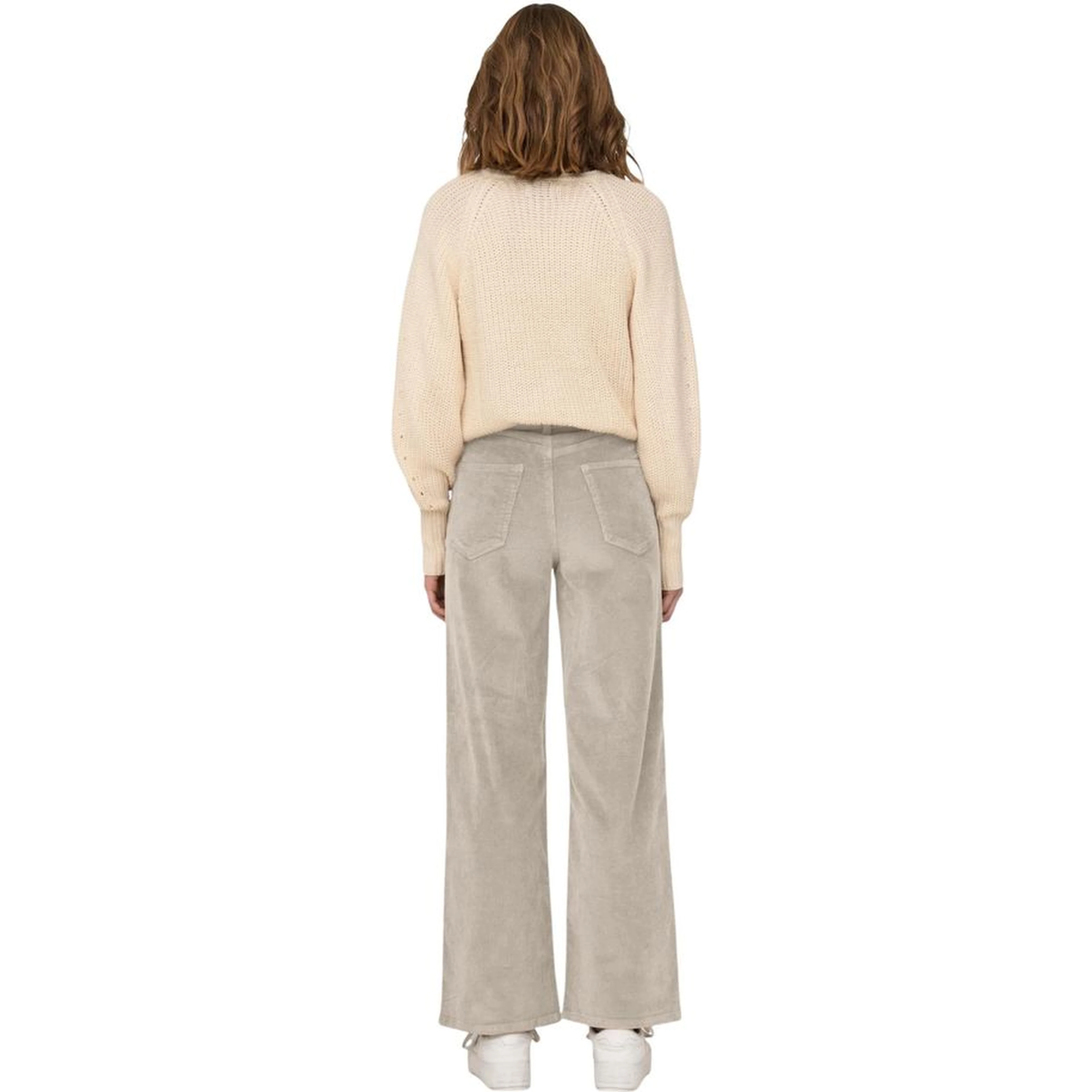 Beige Cotton Cropped Pants
