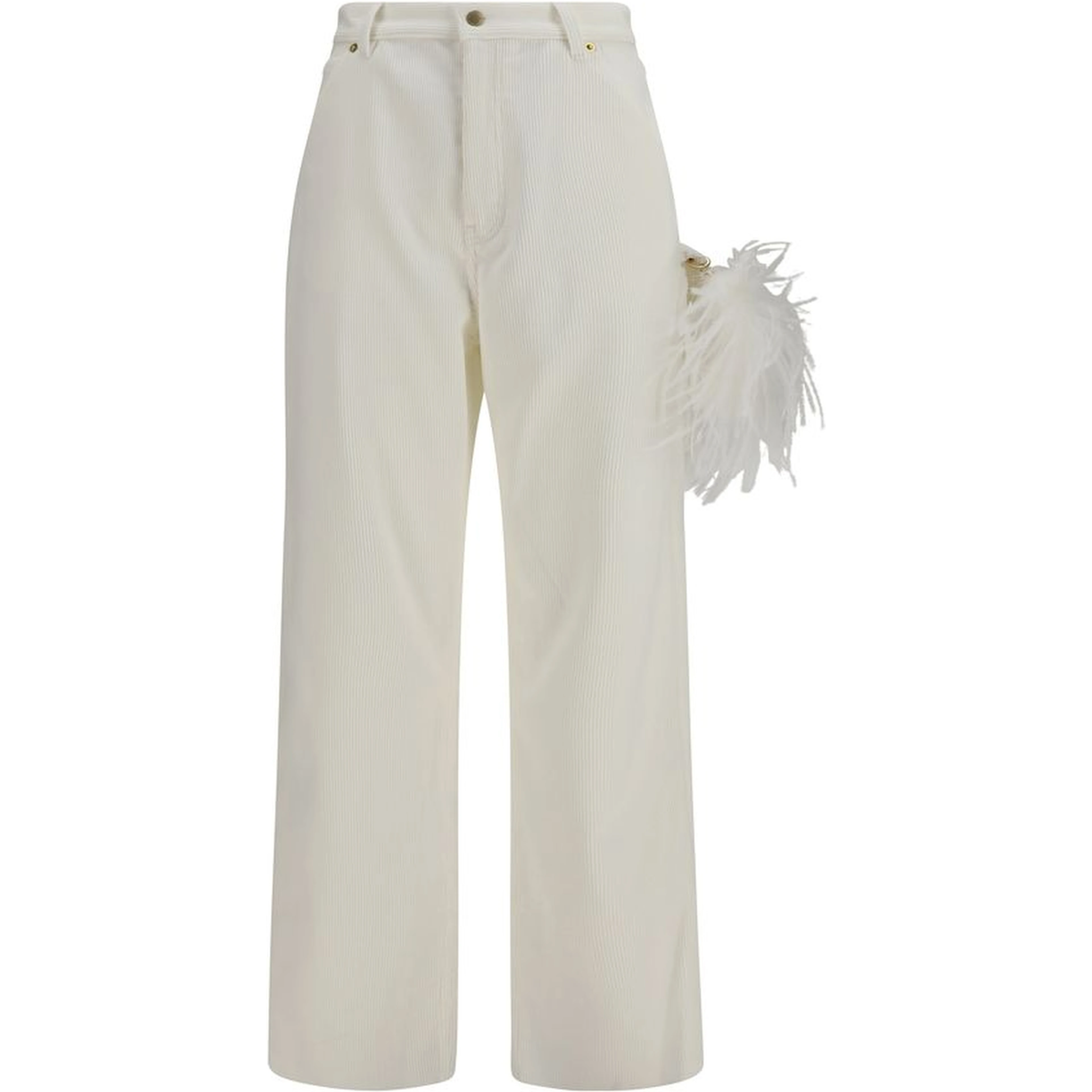 White Cotton Casual Pants