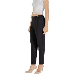 Black Recycled Polyester Casual Pants
