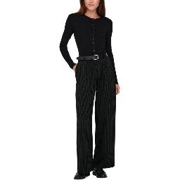 Black Recycled Polyester Casual Pants
