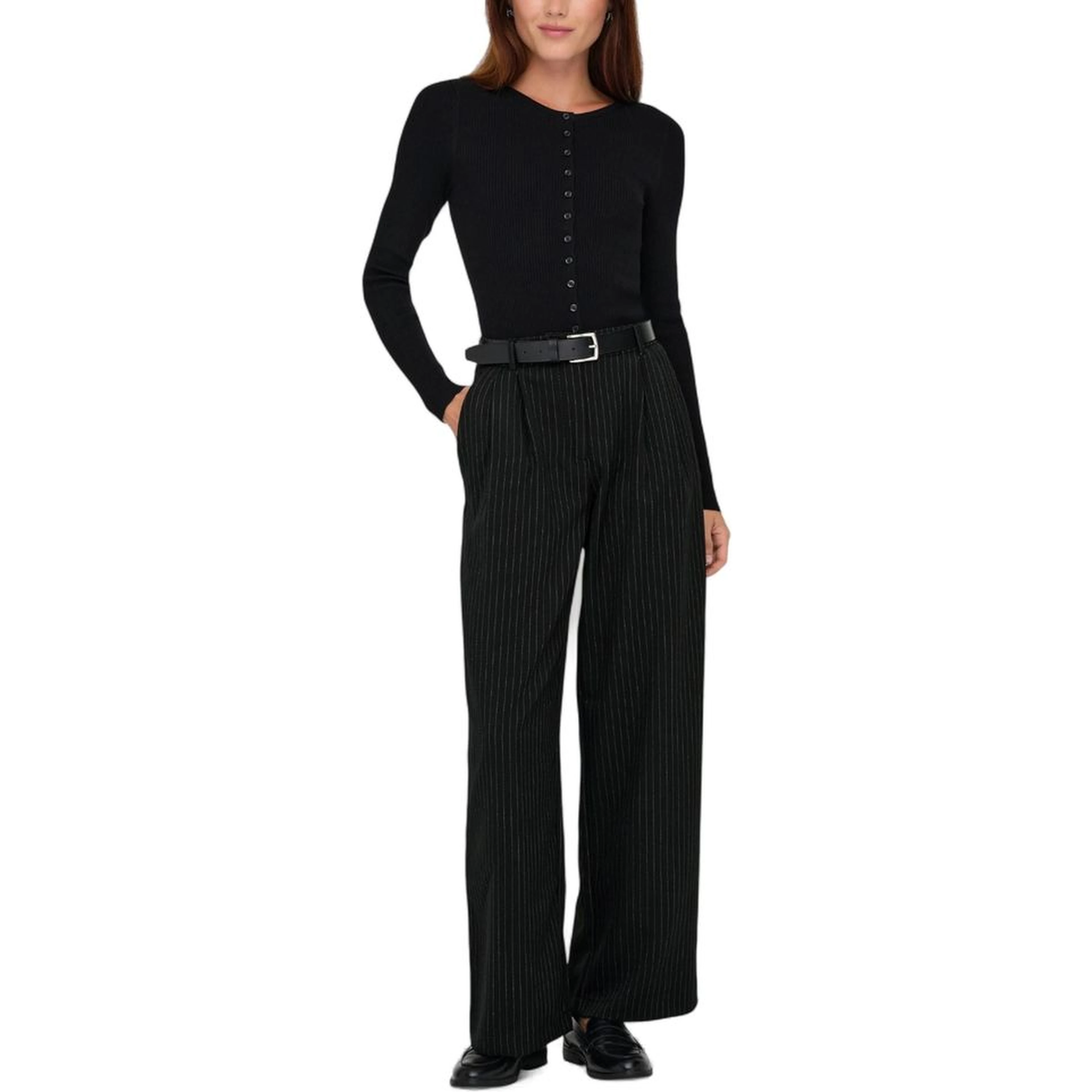Black Recycled Polyester Casual Pants