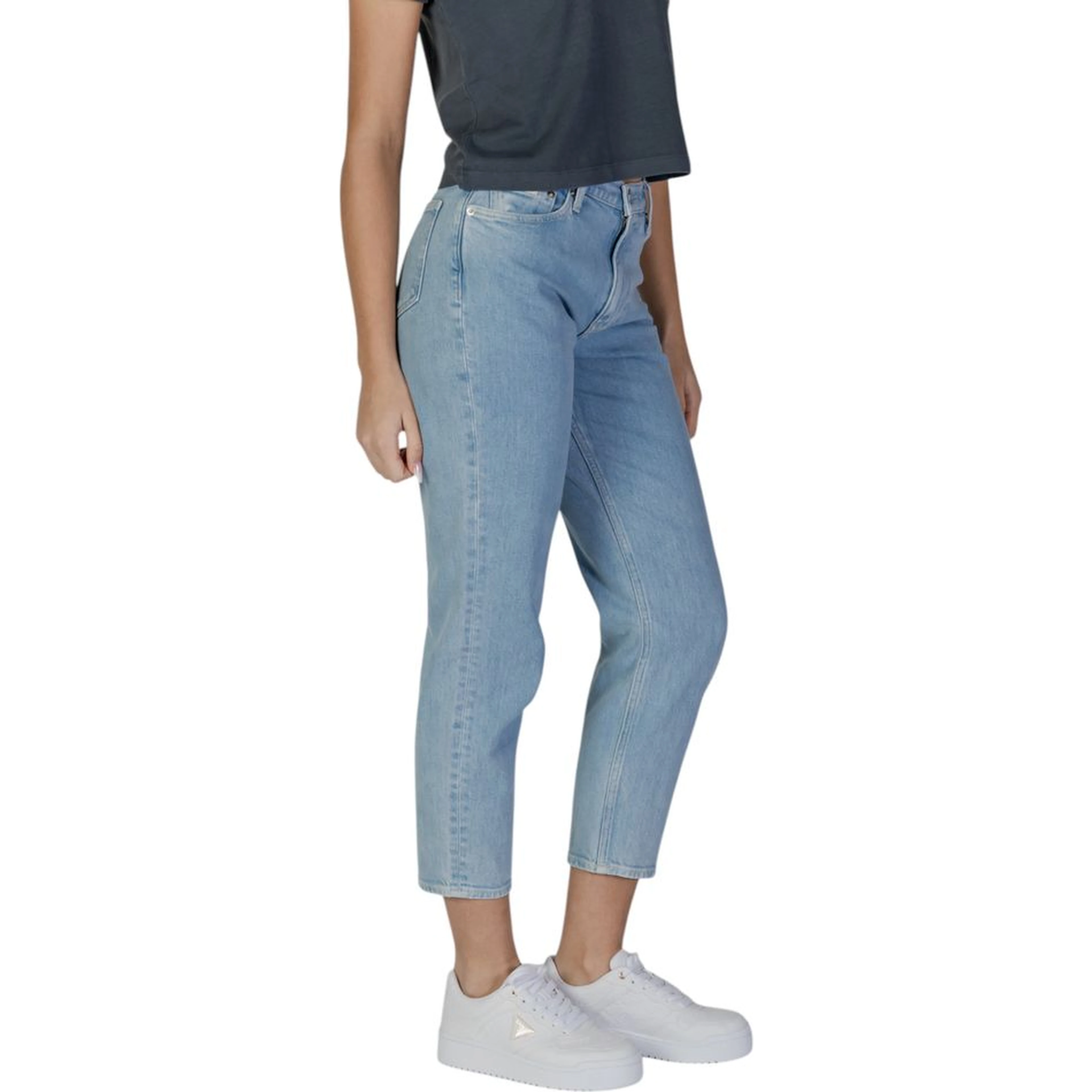 Light Blue Cotton Mom Jeans