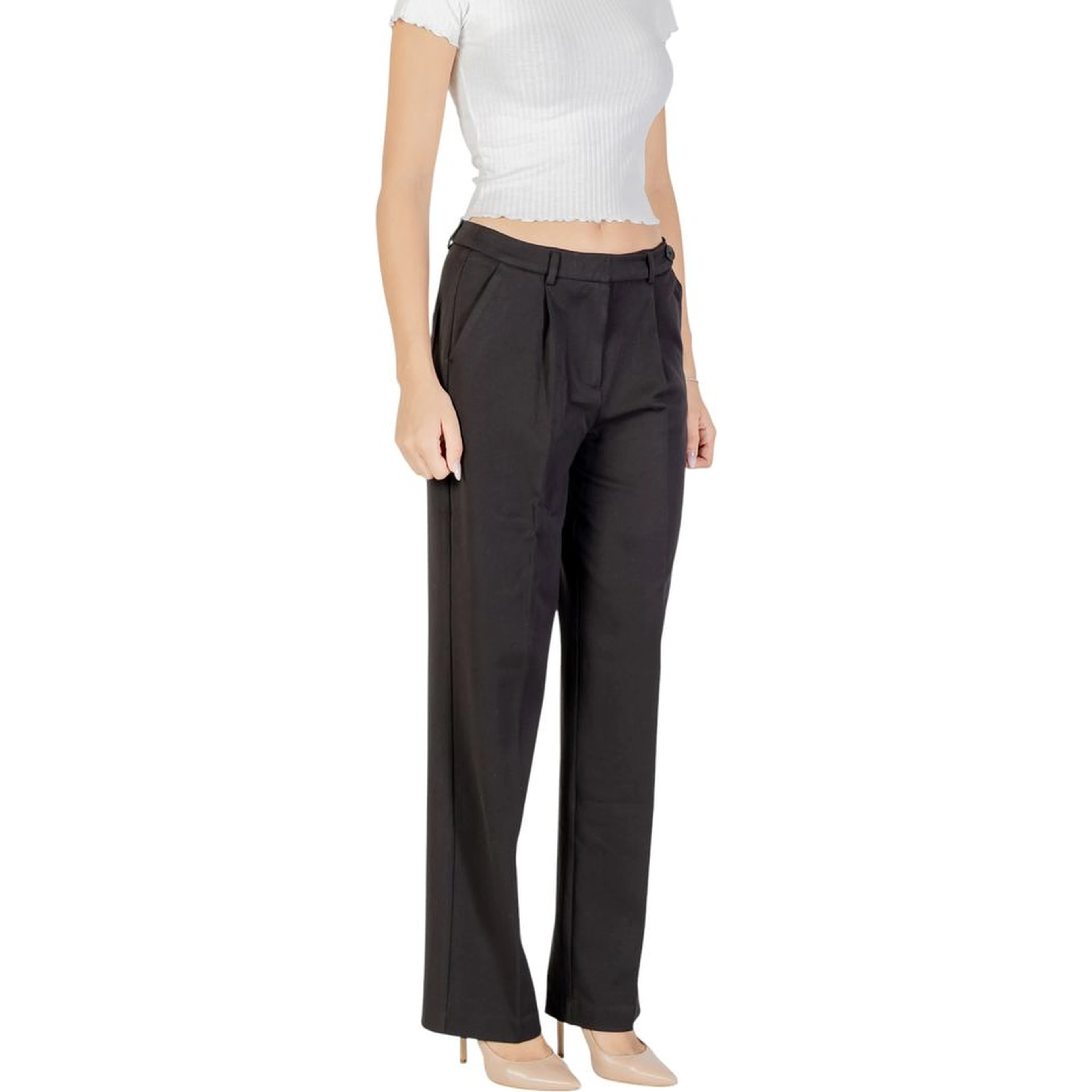 Black Recycled Polyester Dress Pants