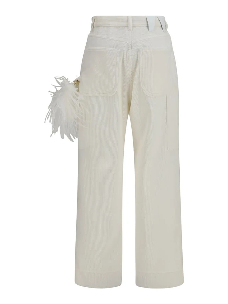White Cotton Casual Pants alternative