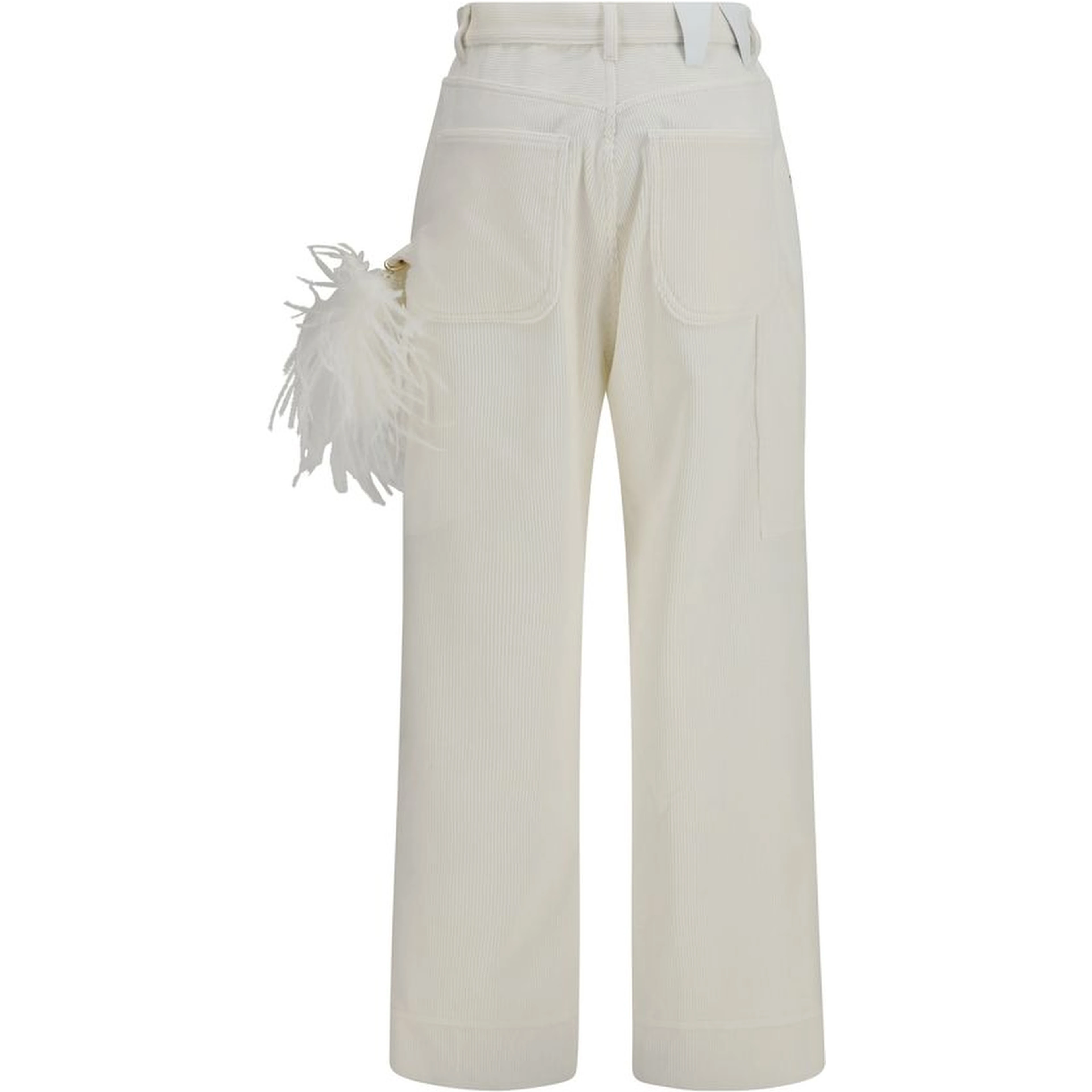 White Cotton Casual Pants