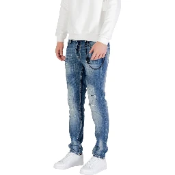 Blue Cotton Skinny Jeans
