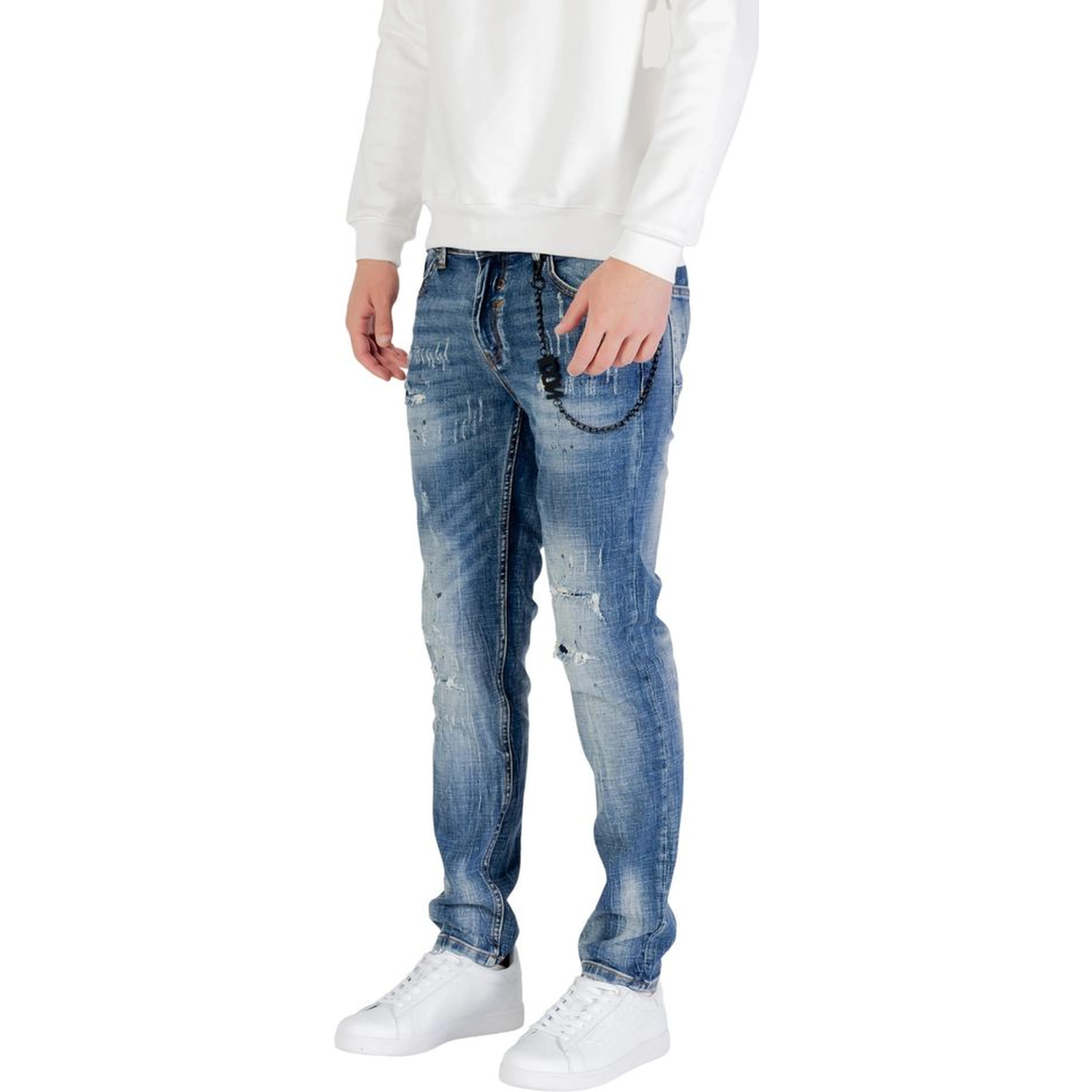 Blue Cotton Skinny Jeans