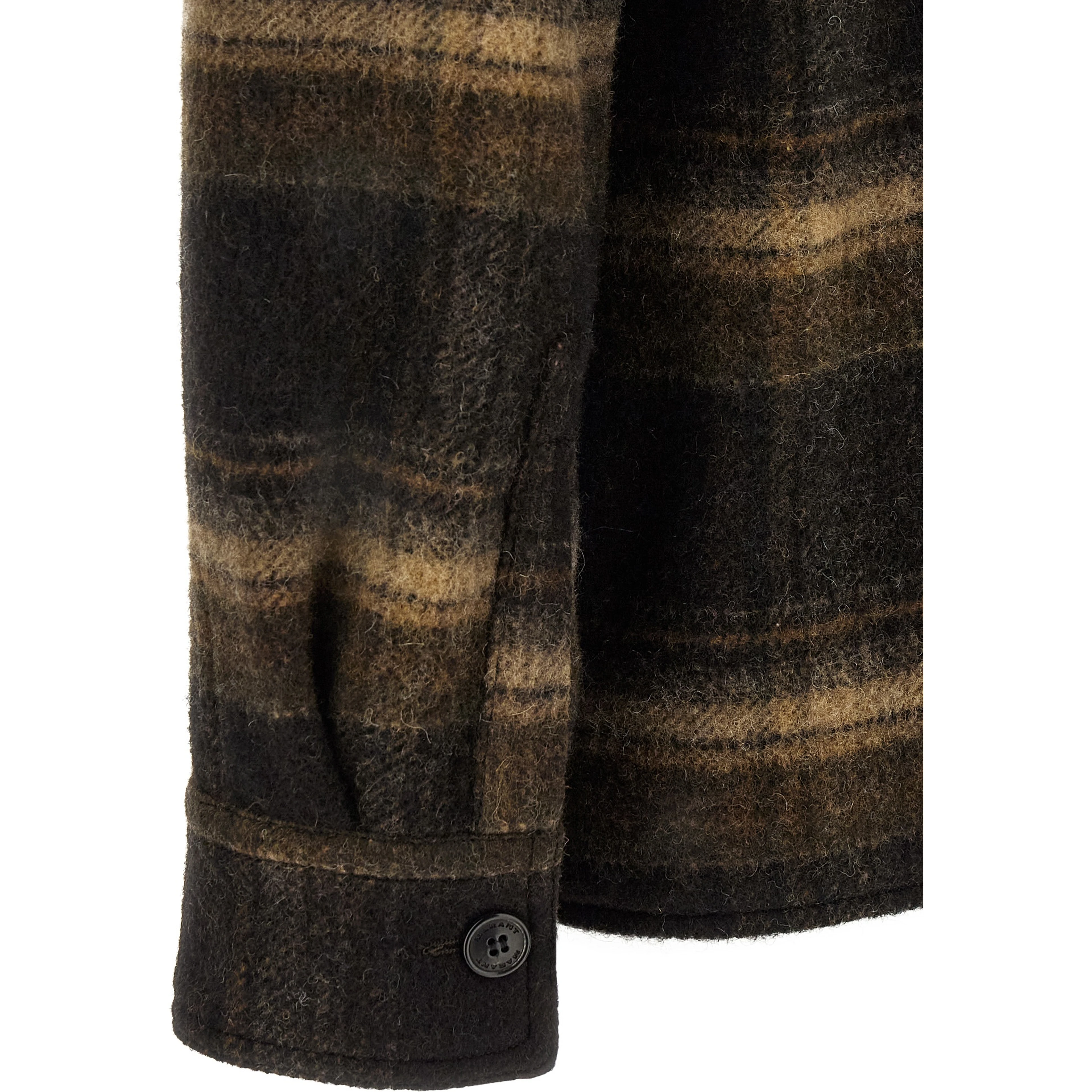 Brown Wool Full-Length Jacket