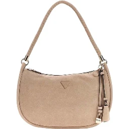 Beige Suede Leather Handbag