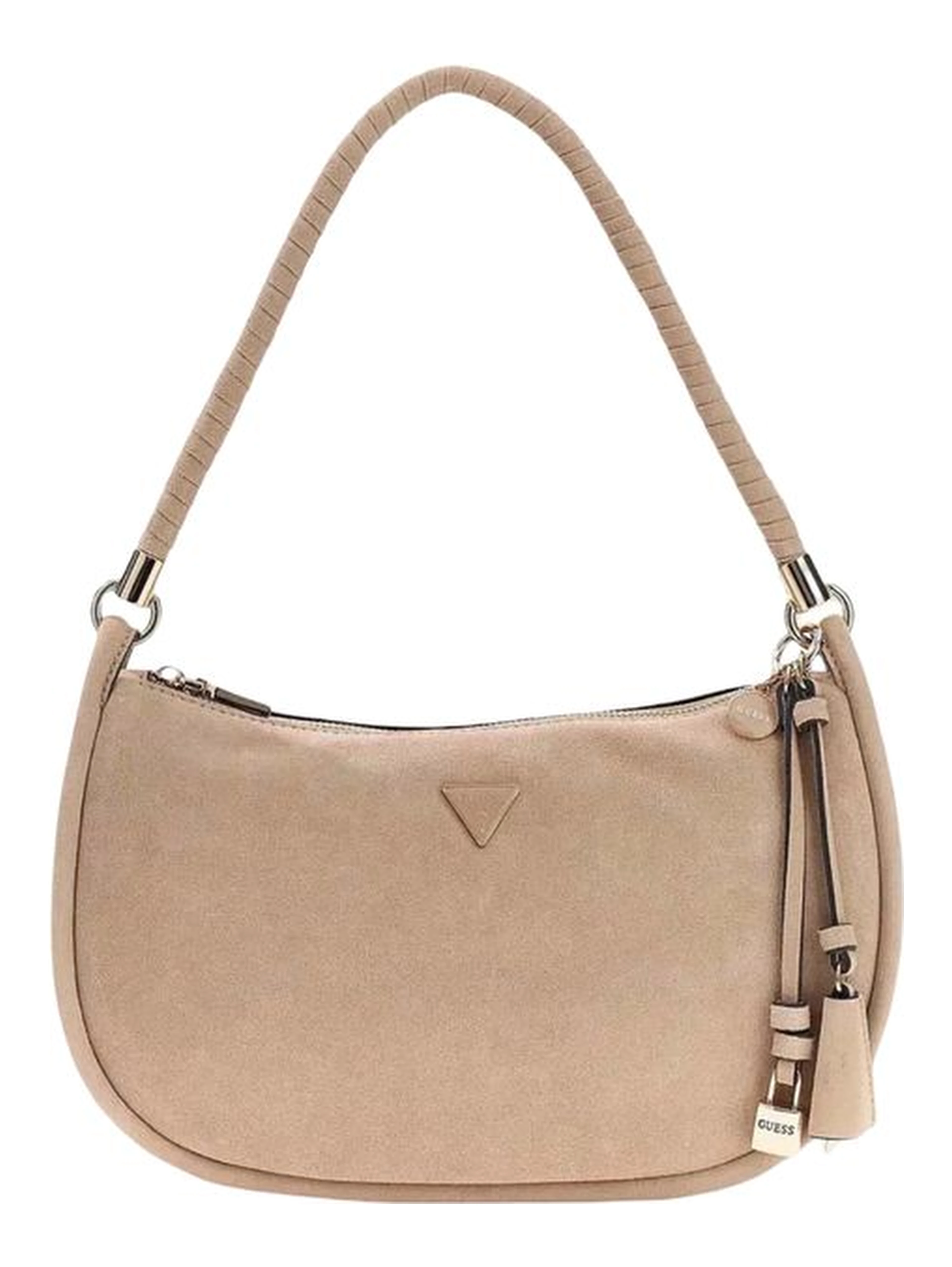 Beige Suede Leather Handbag