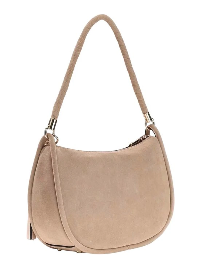 Beige Suede Leather Handbag