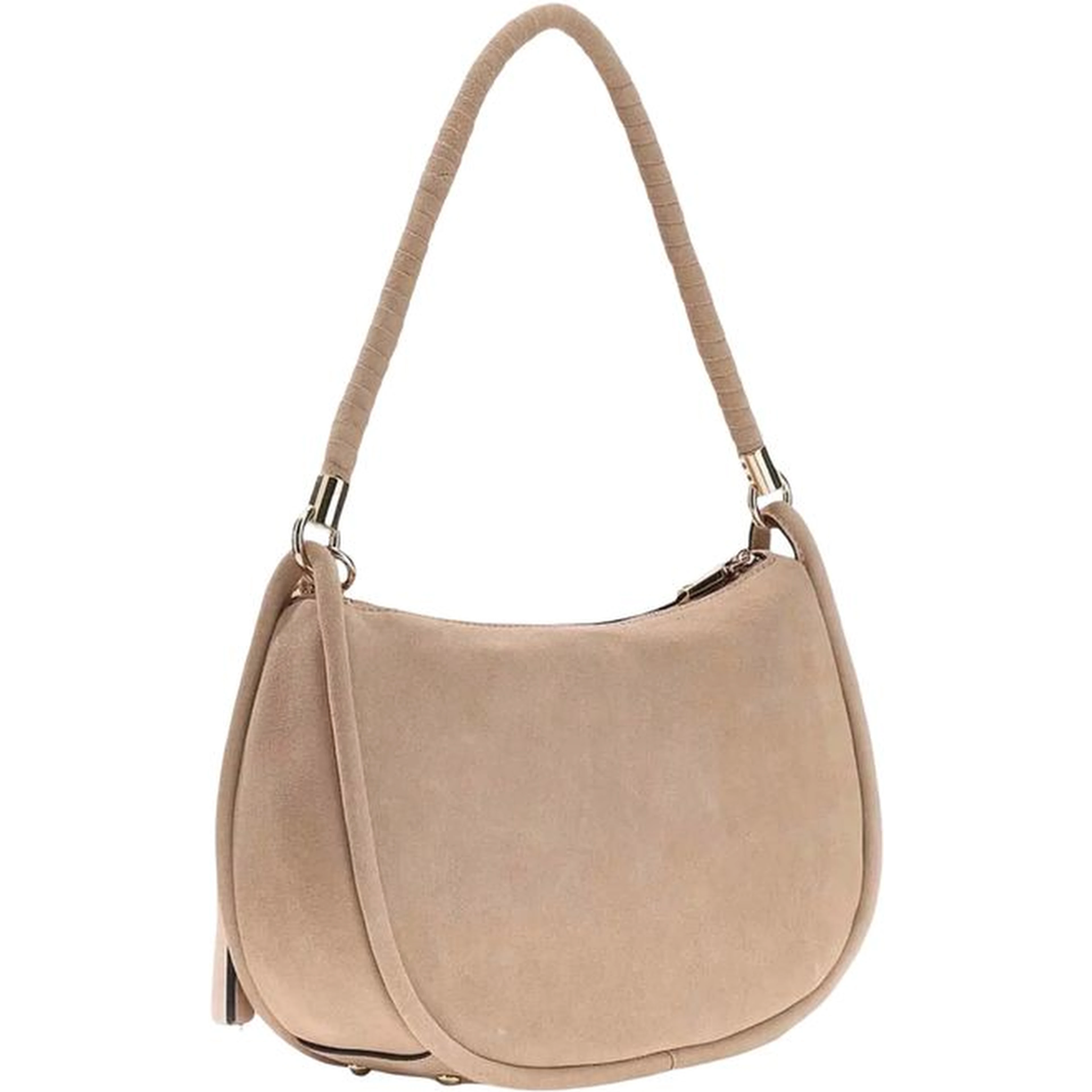 Beige Suede Leather Handbag