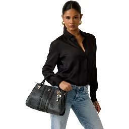 Gray Polyethylene Handbag