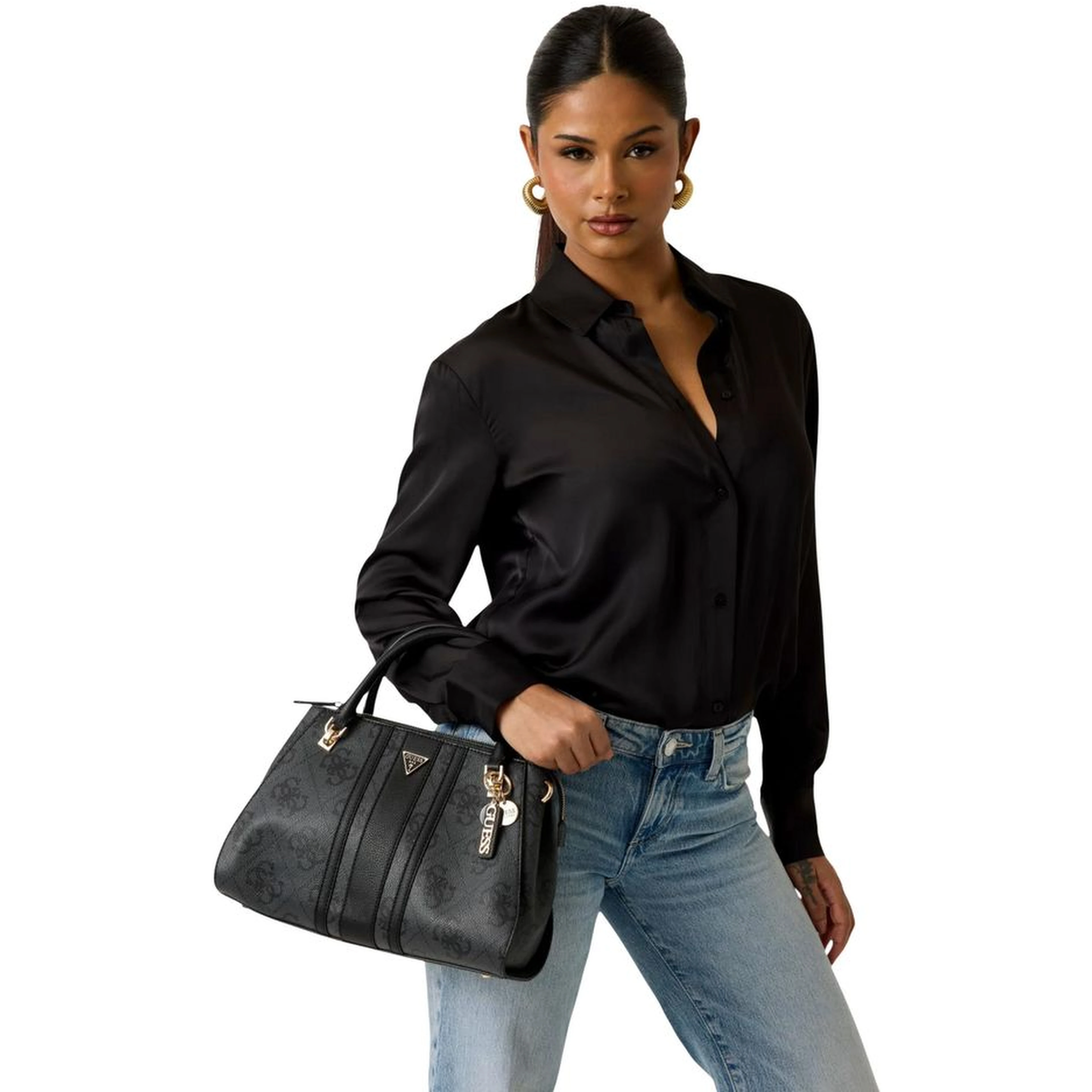 Gray Polyethylene Handbag
