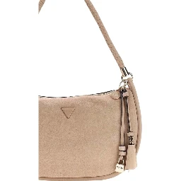 Beige Suede Leather Handbag