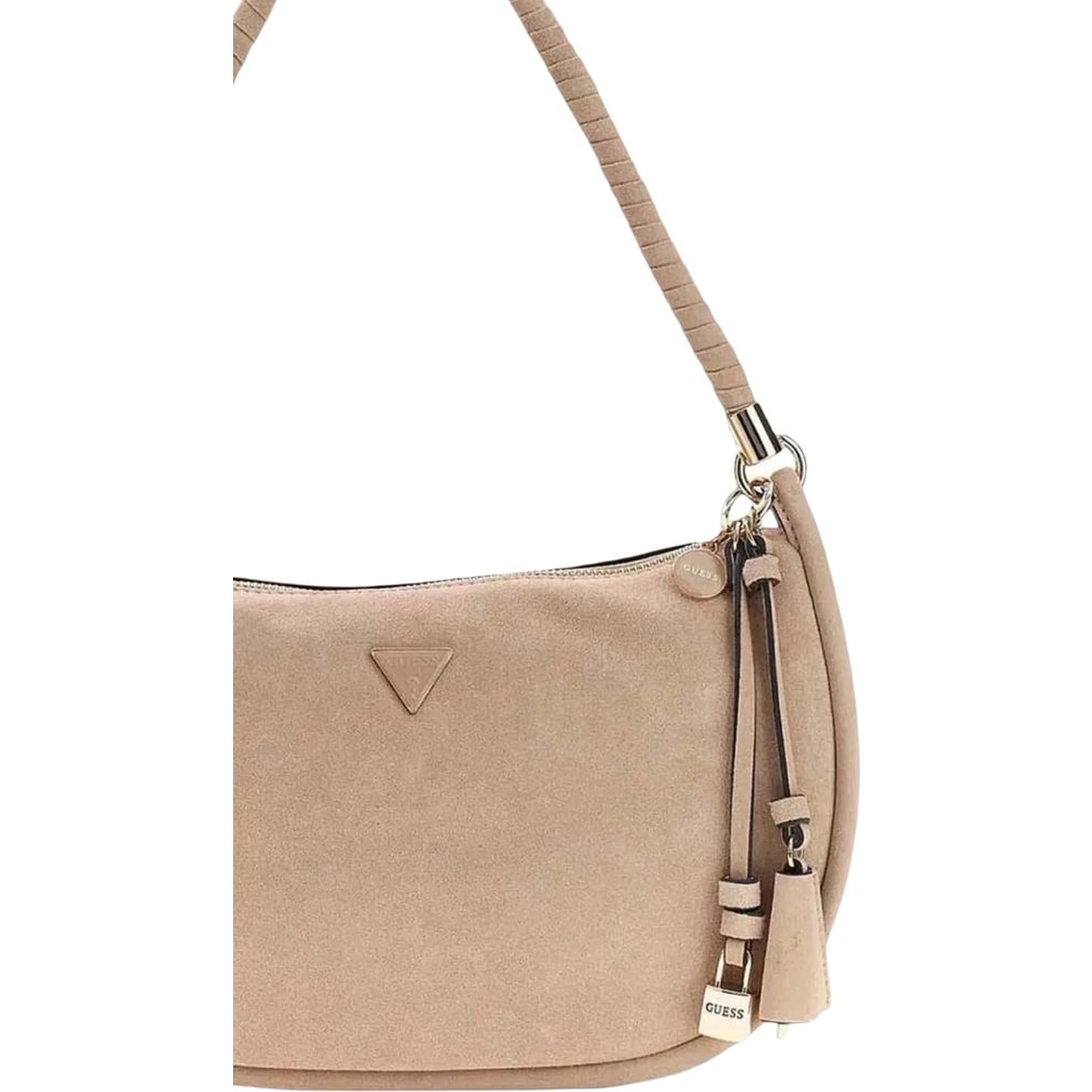 Beige Suede Leather Handbag