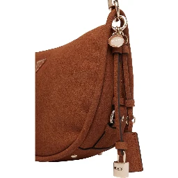 Brown Suede Leather Handbag