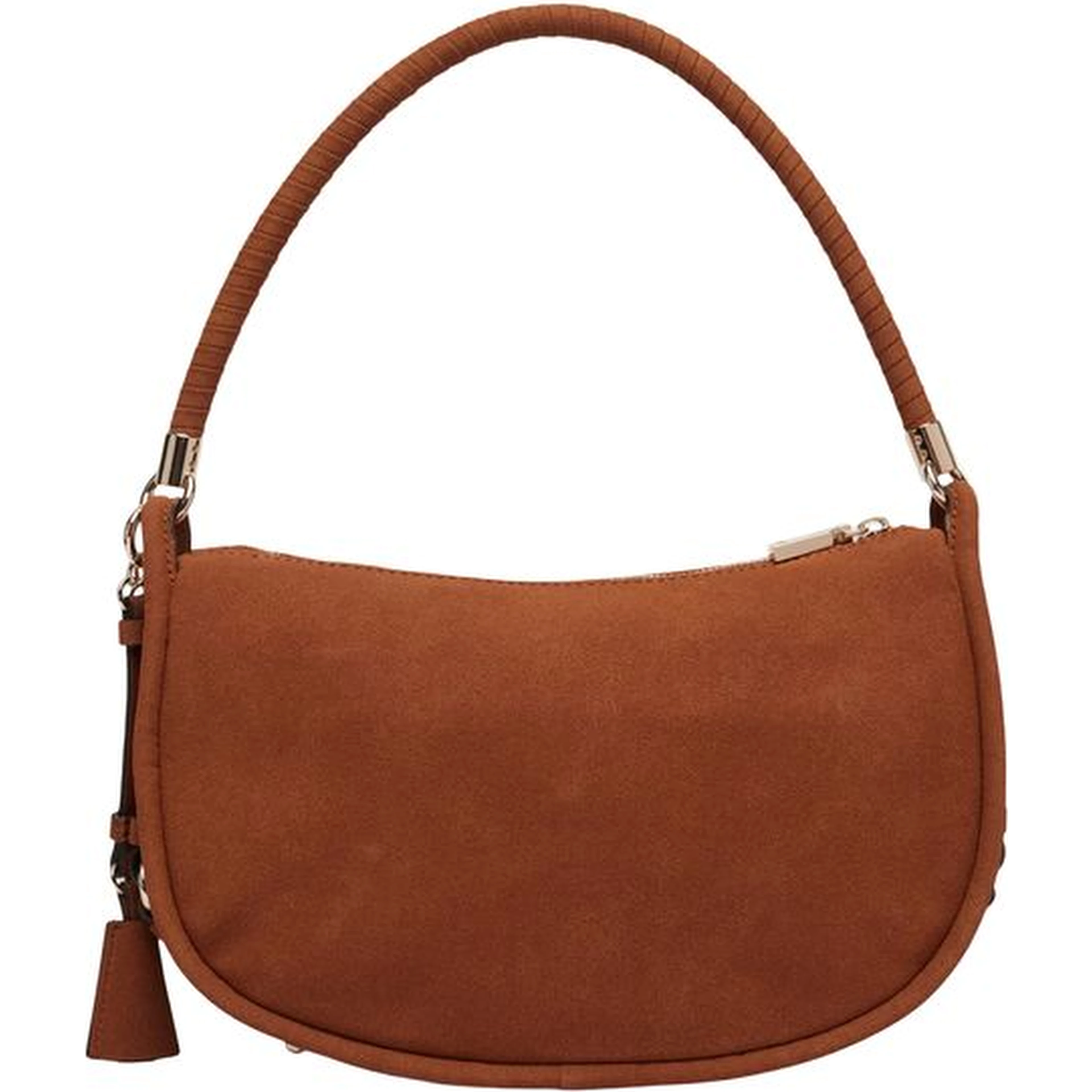 Brown Suede Leather Handbag