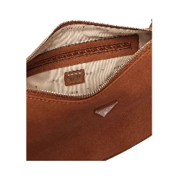 Brown Suede Leather Handbag