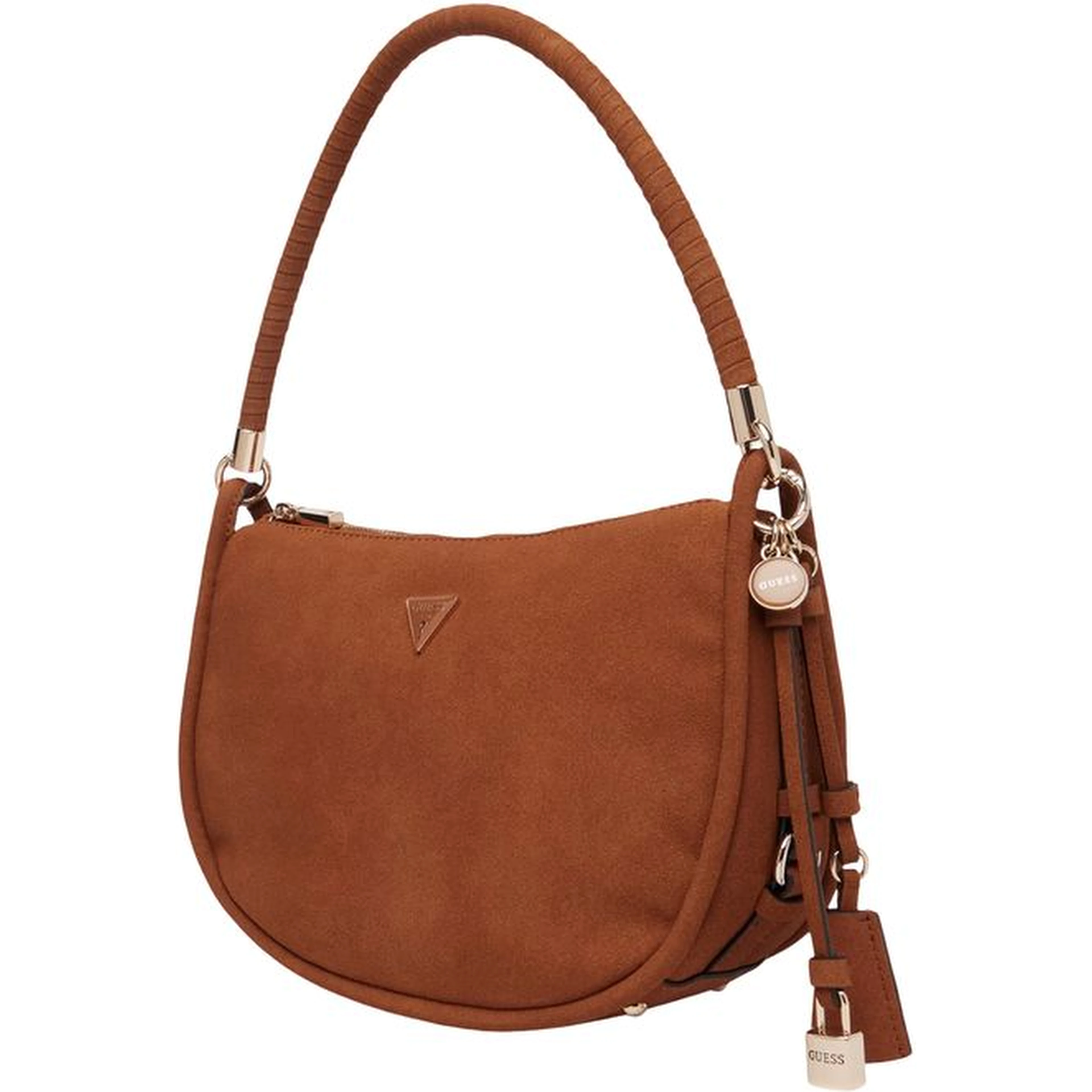 Brown Suede Leather Handbag