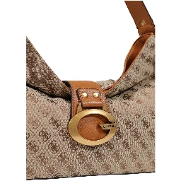 Beige Polyester Handbag
