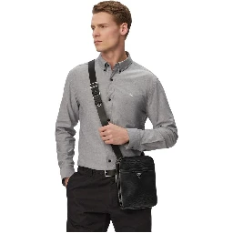 Black Polyethylene Messenger Bag