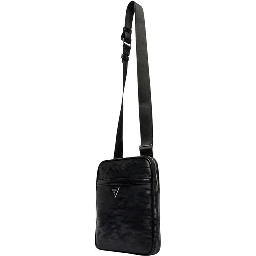 Black Polyethylene Messenger Bag