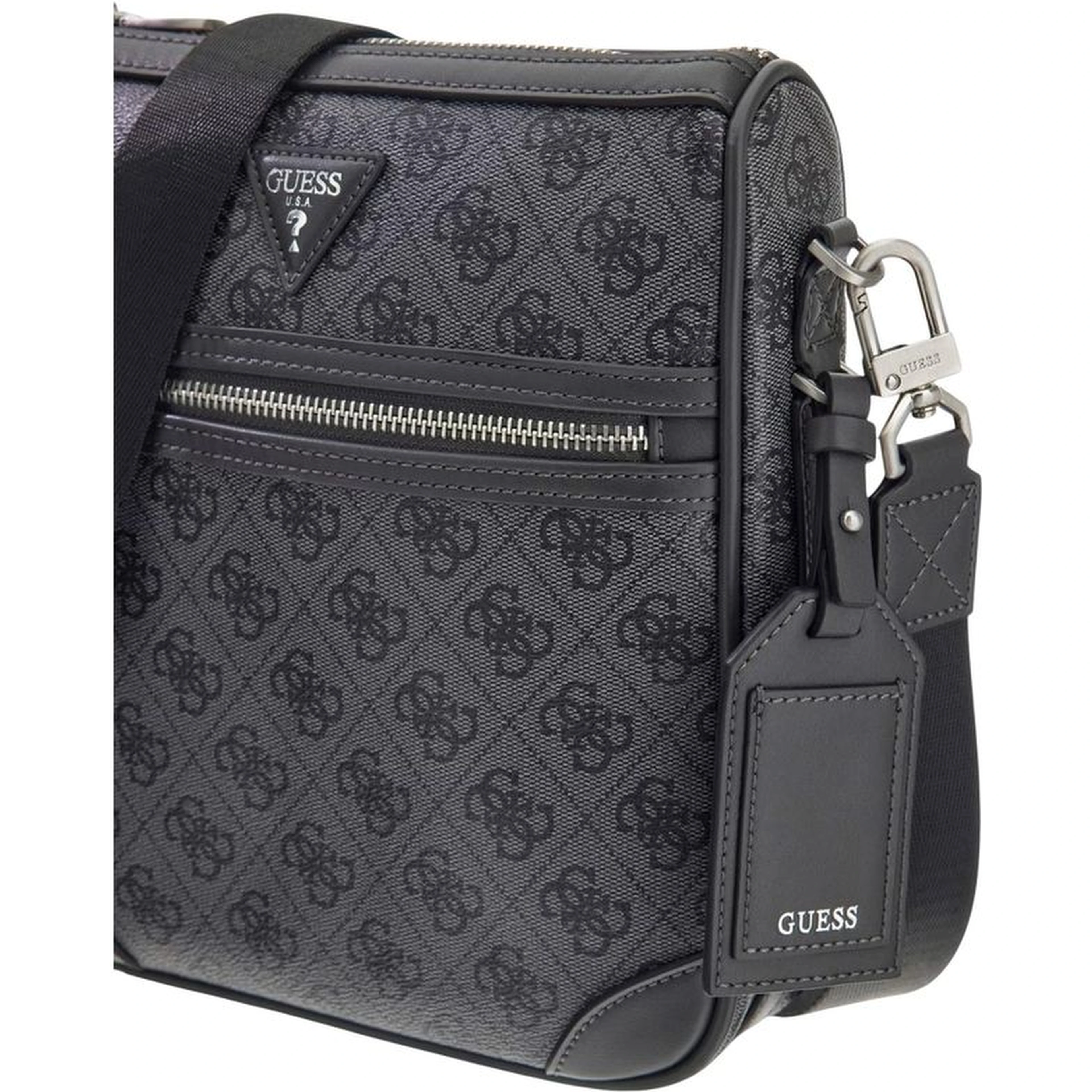 Gray Polyethylene Messenger Bag