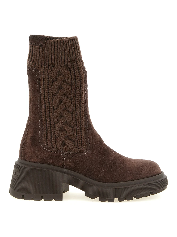 Brown Lamb Leather Ankle Boots