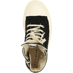 Black Cotton Platform Sneakers