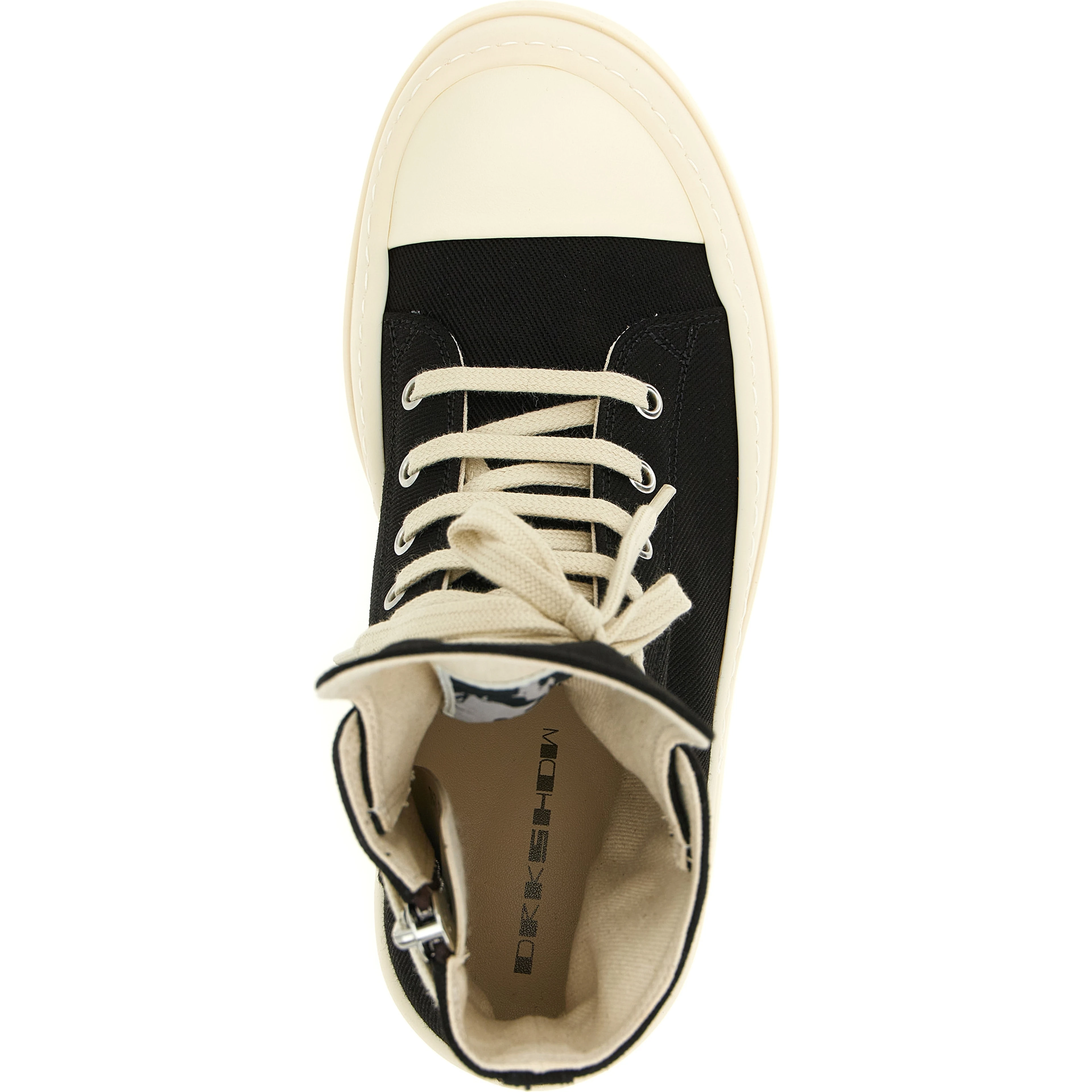 Black Cotton Platform Sneakers