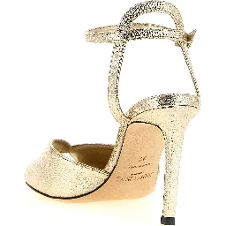Gold Goatskin Stiletto Heel Sandals