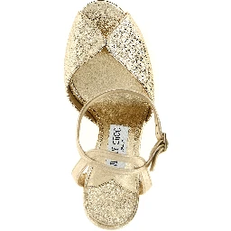 Gold Goatskin Stiletto Heel Sandals