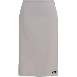 Gray Cotton Midi Skirt
