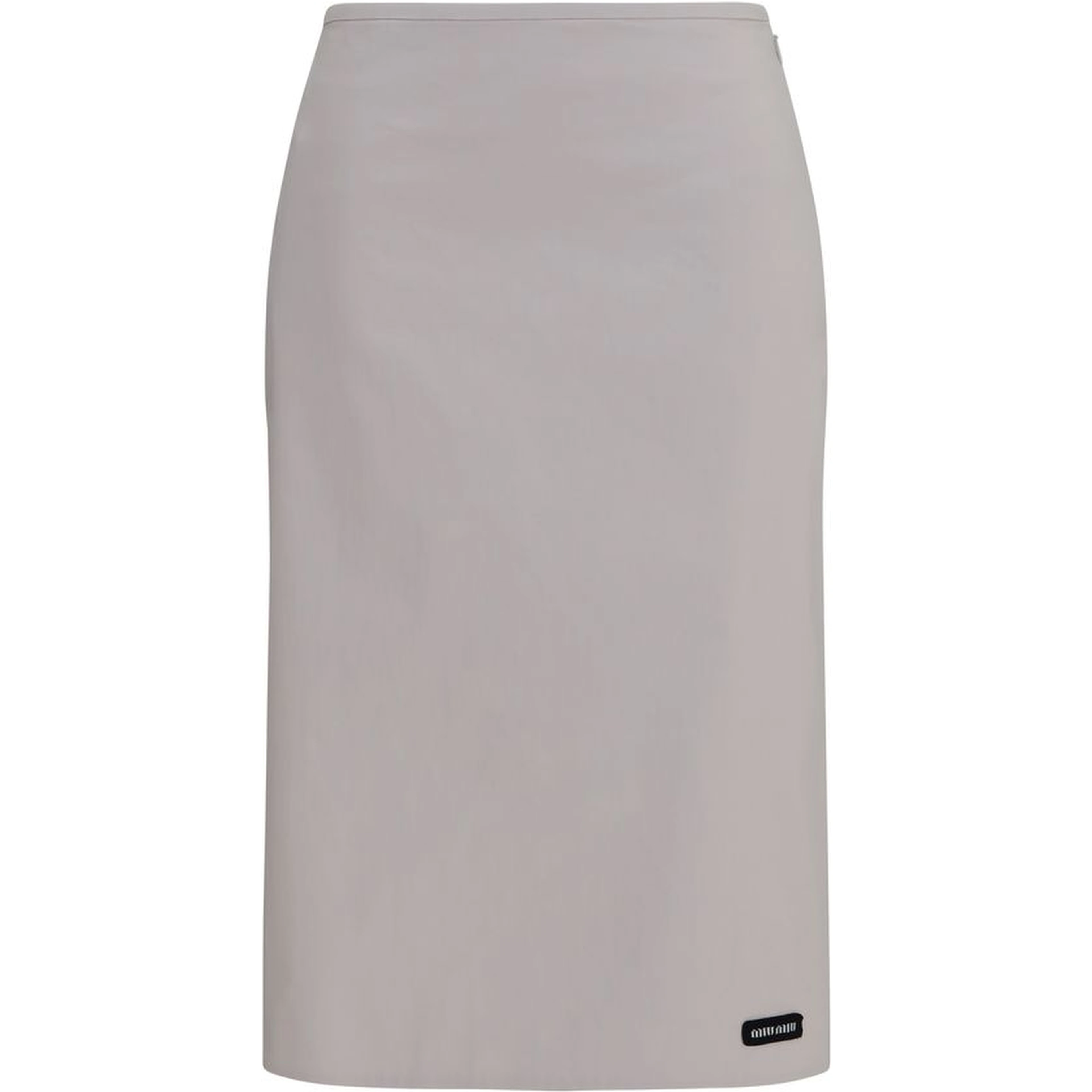 Gray Cotton Midi Skirt