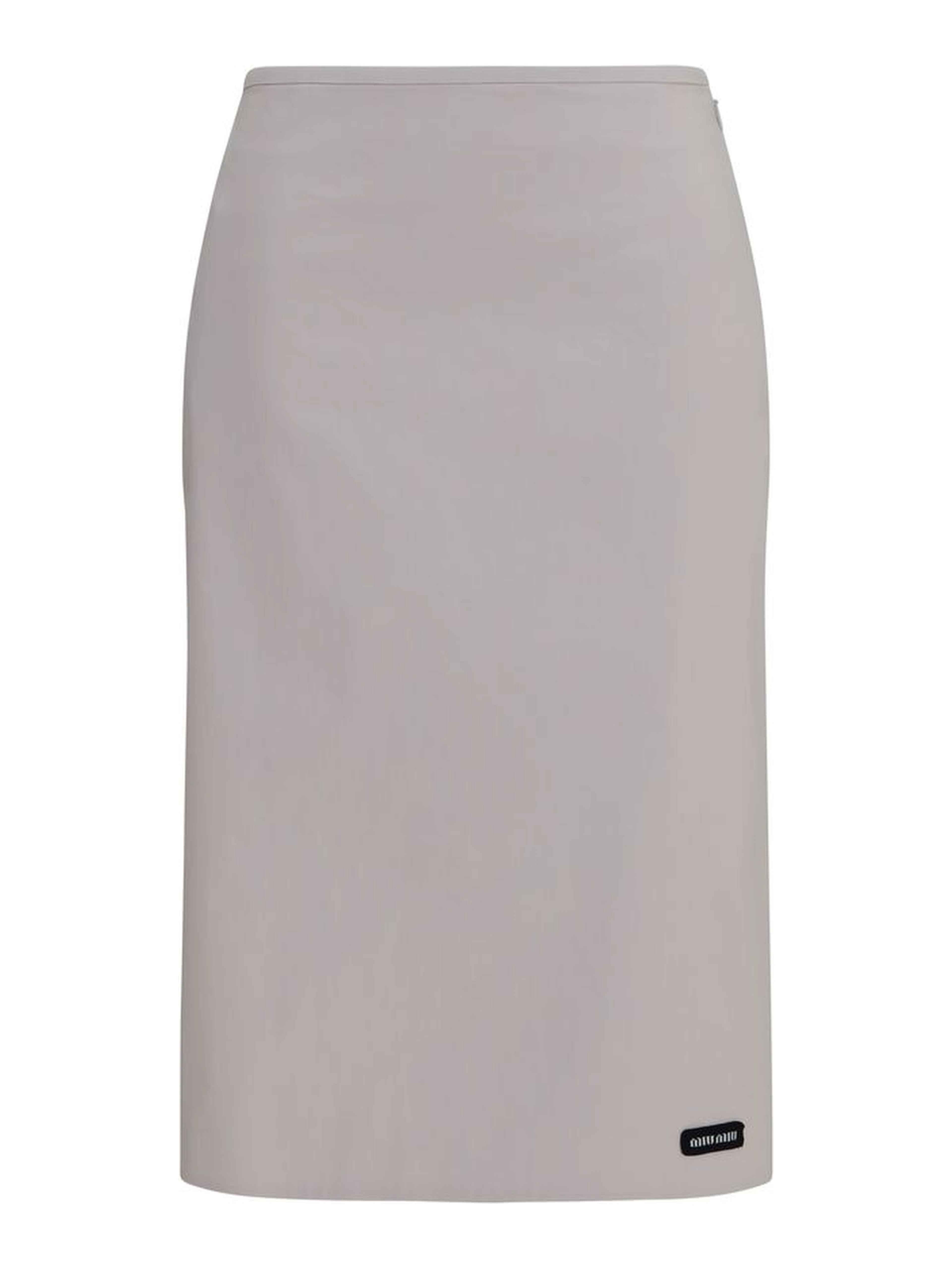 Gray Cotton Midi Skirt