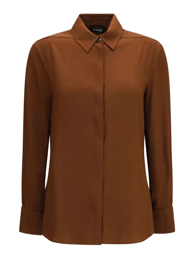 Brown Silk Blouse