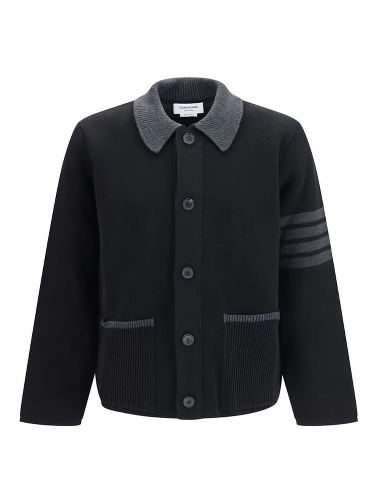 Black Wool Oves Aries Biker Jacket