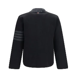 Black Wool Oves Aries Biker Jacket