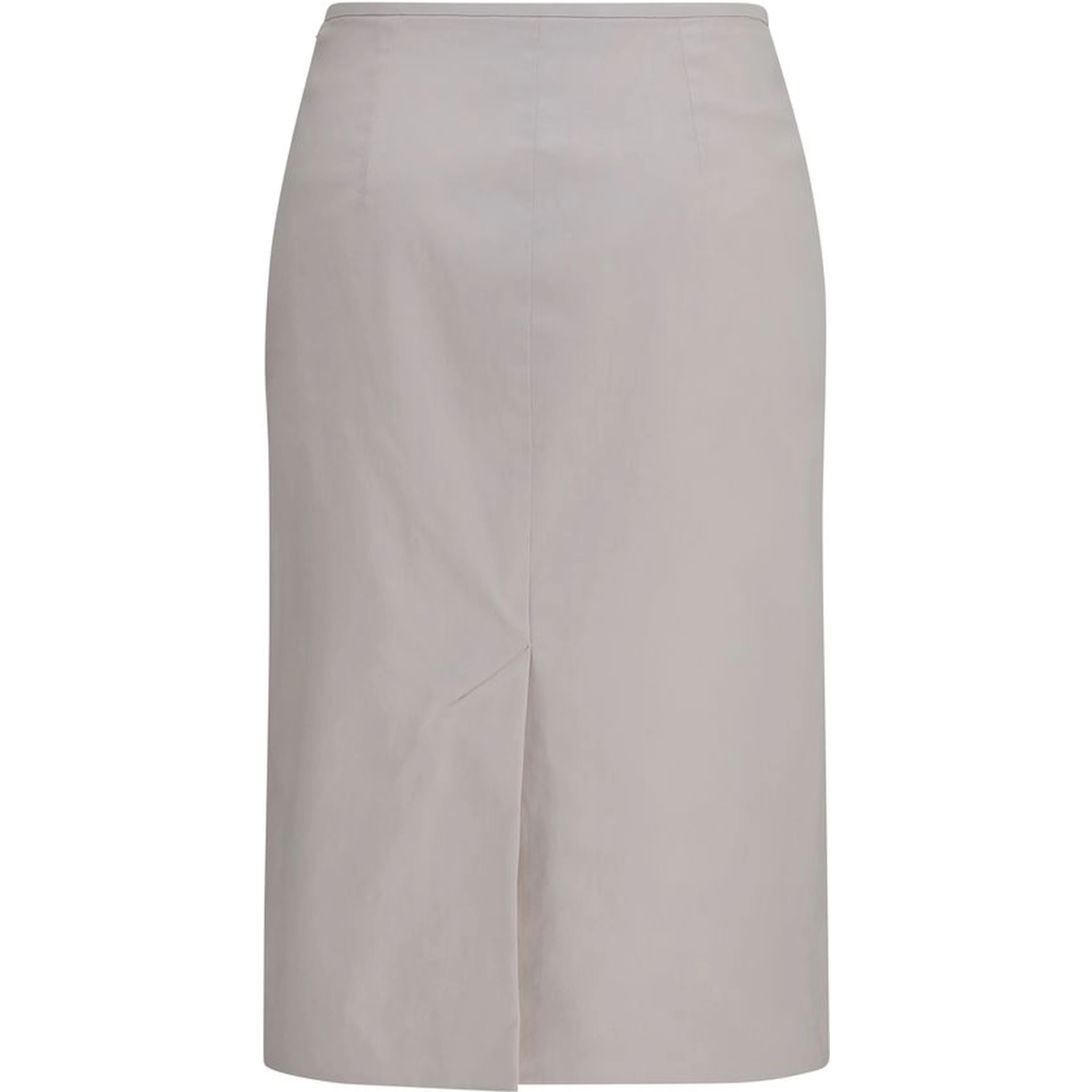 Gray Cotton Midi Skirt