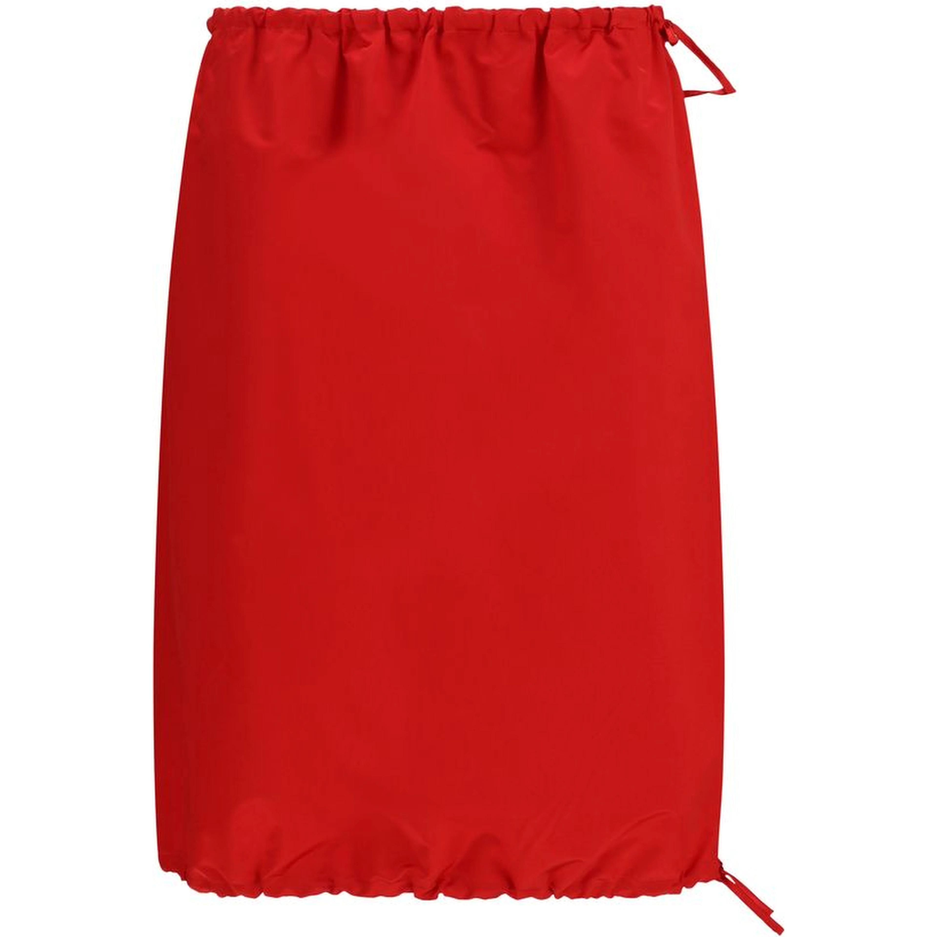 Red Silk Midi Skirt
