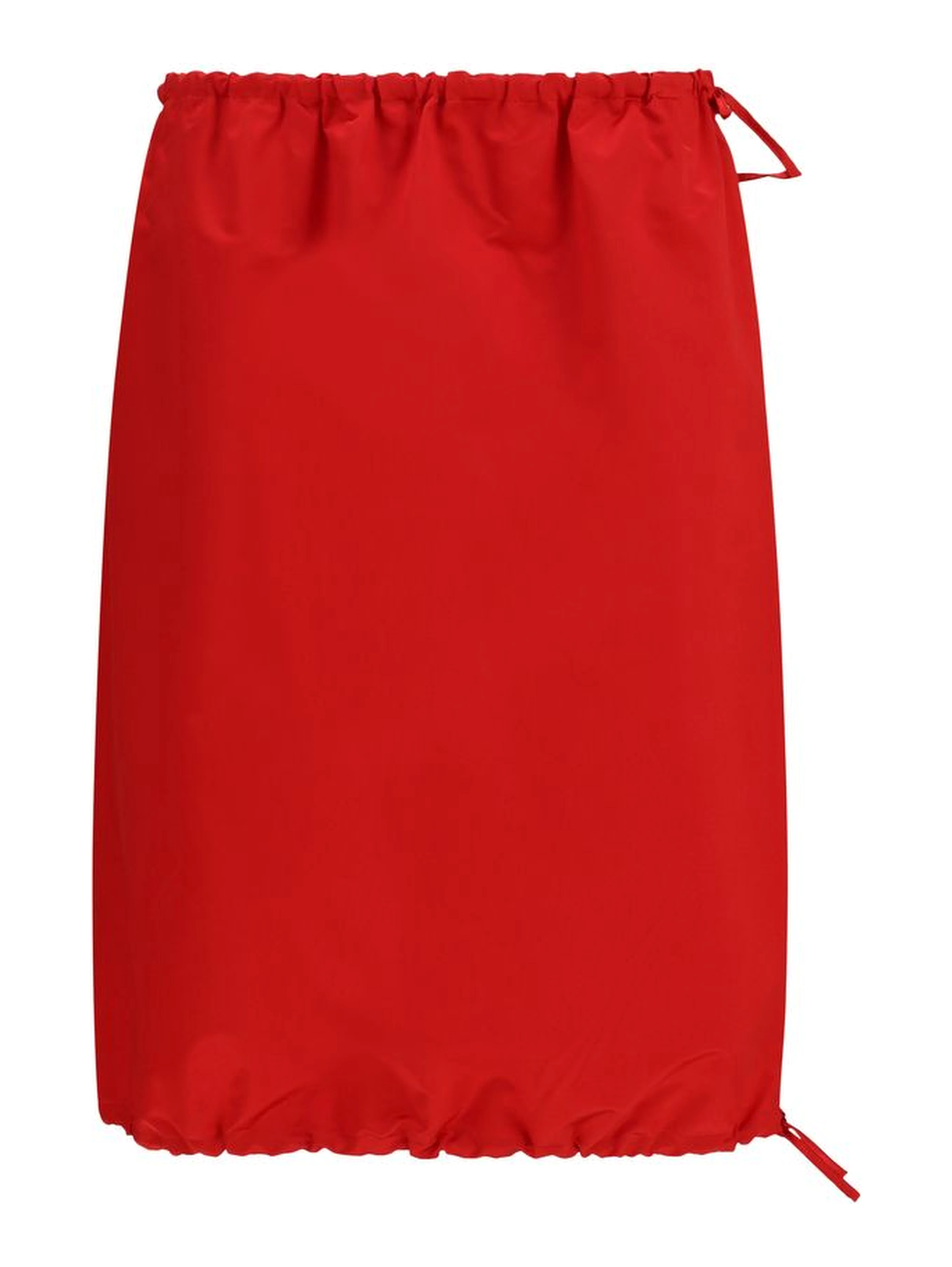 Red Silk Midi Skirt