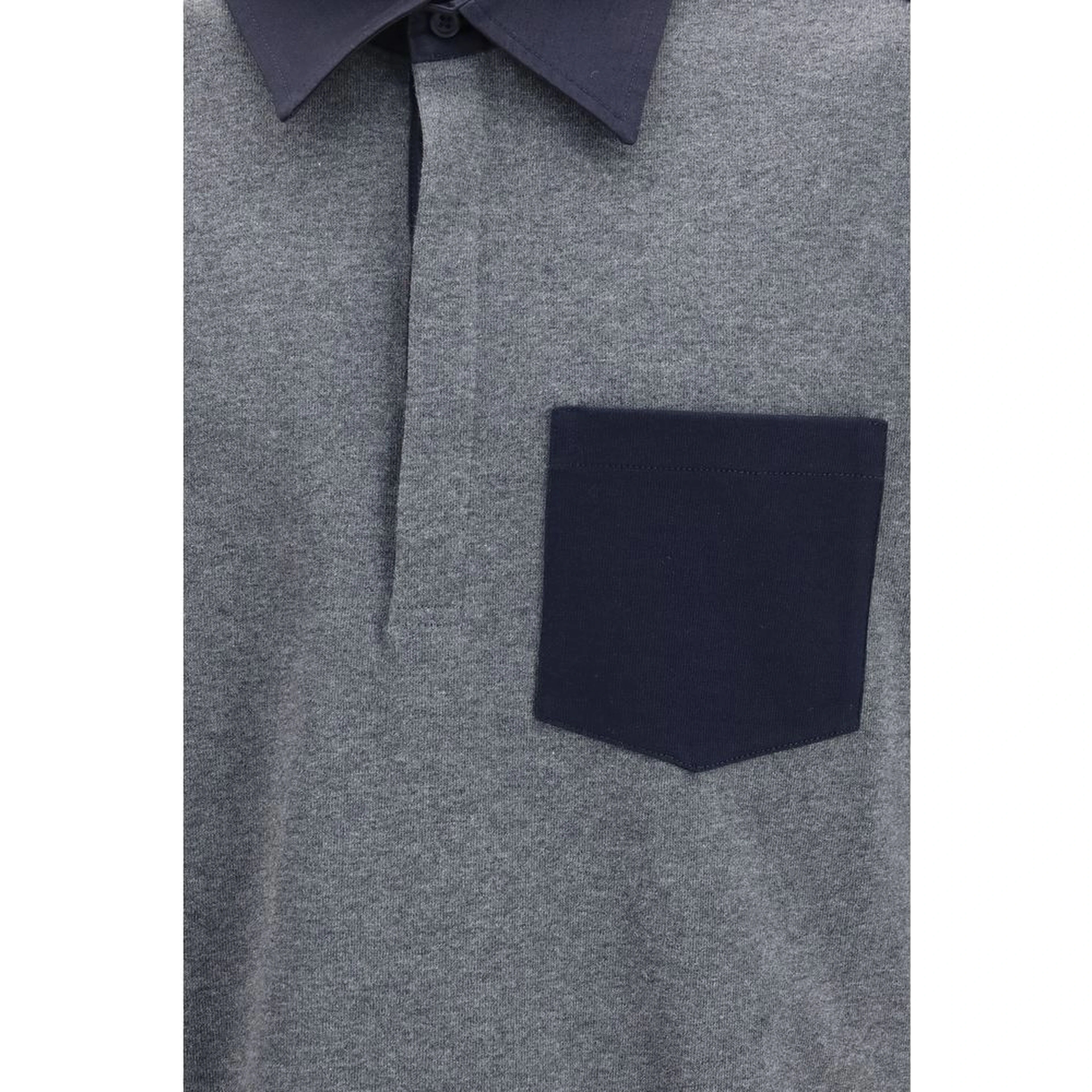 Gray Cotton Polo Shirt