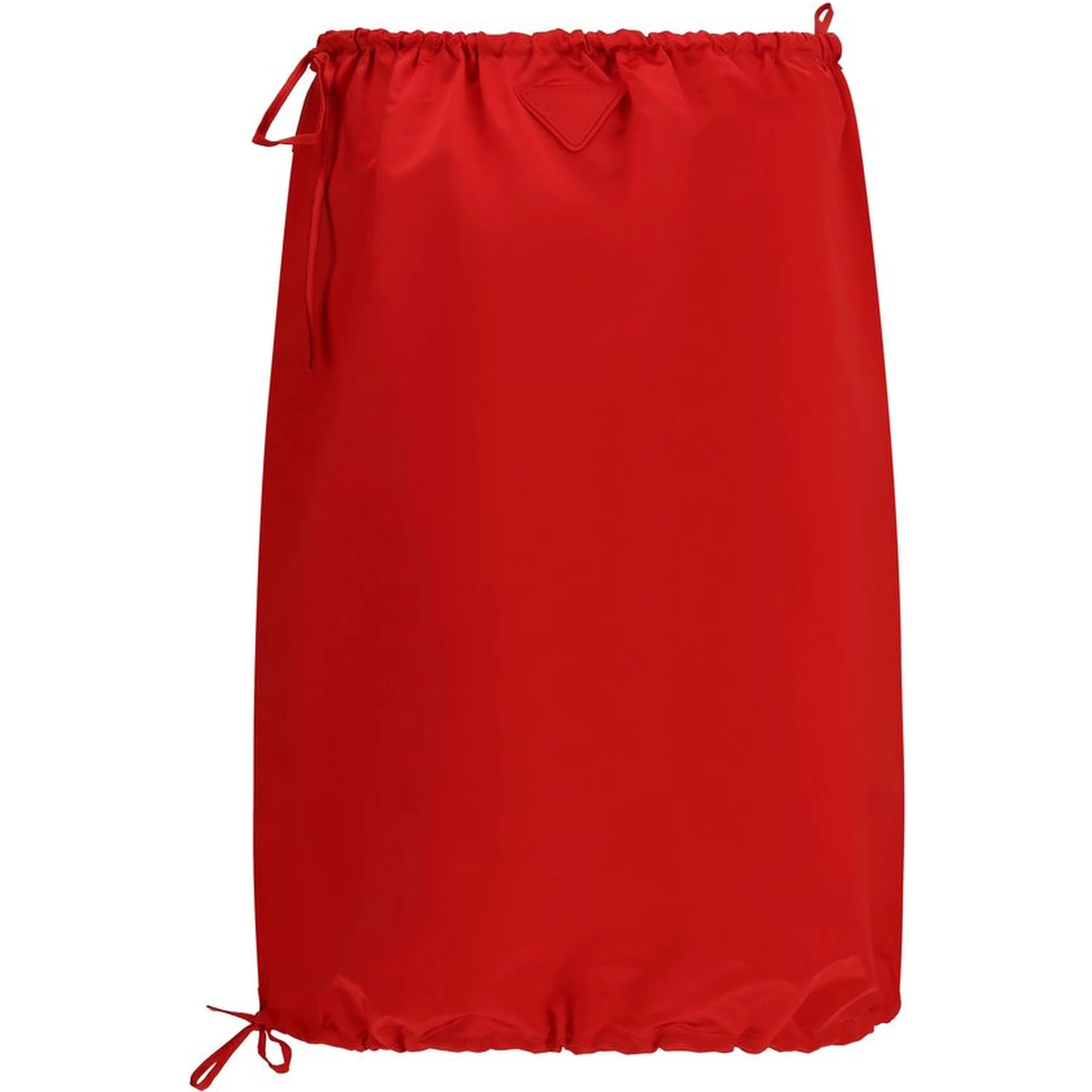 Red Silk Midi Skirt