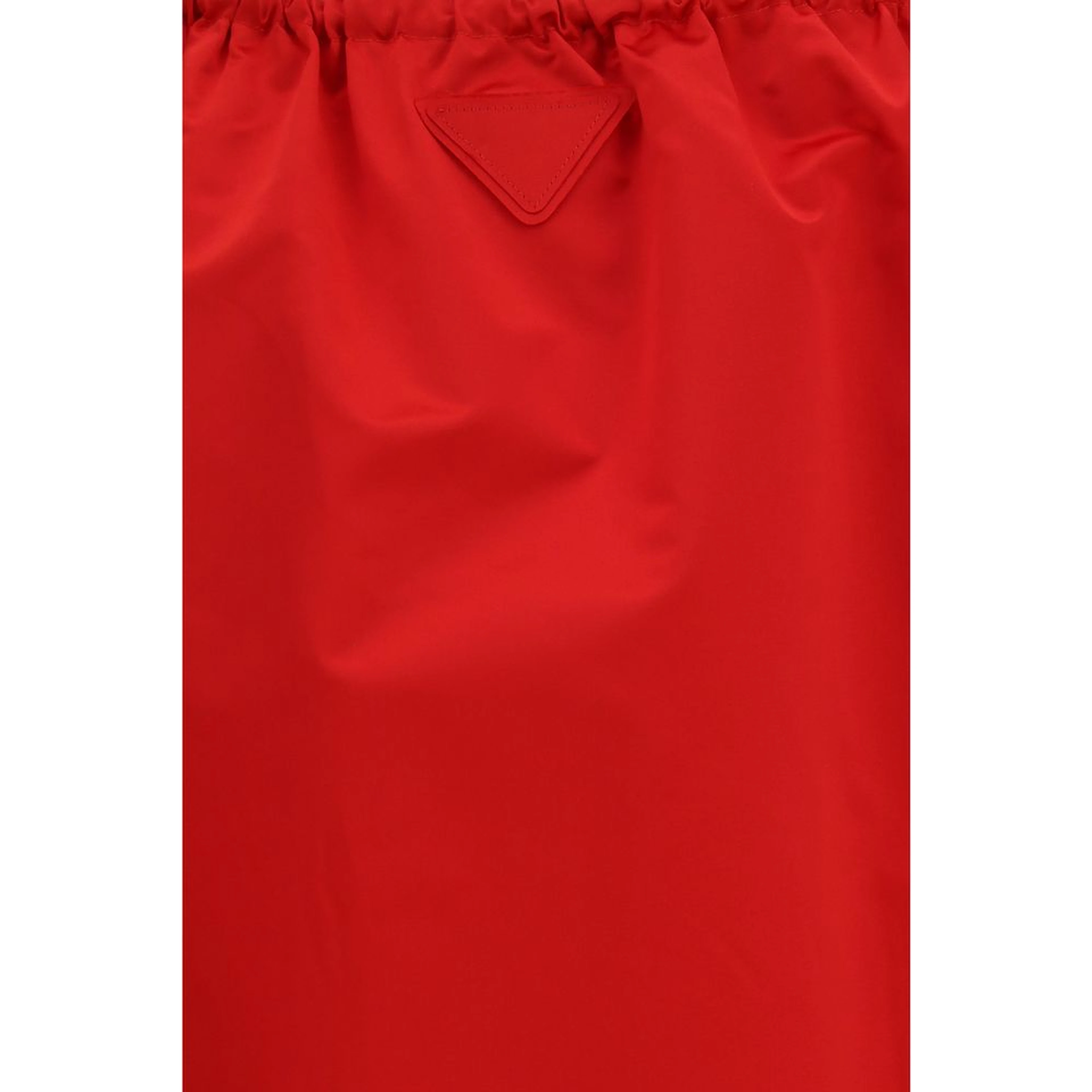Red Silk Midi Skirt