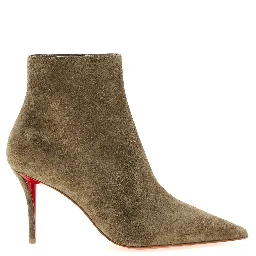 Beige Calfskin Ankle Boots