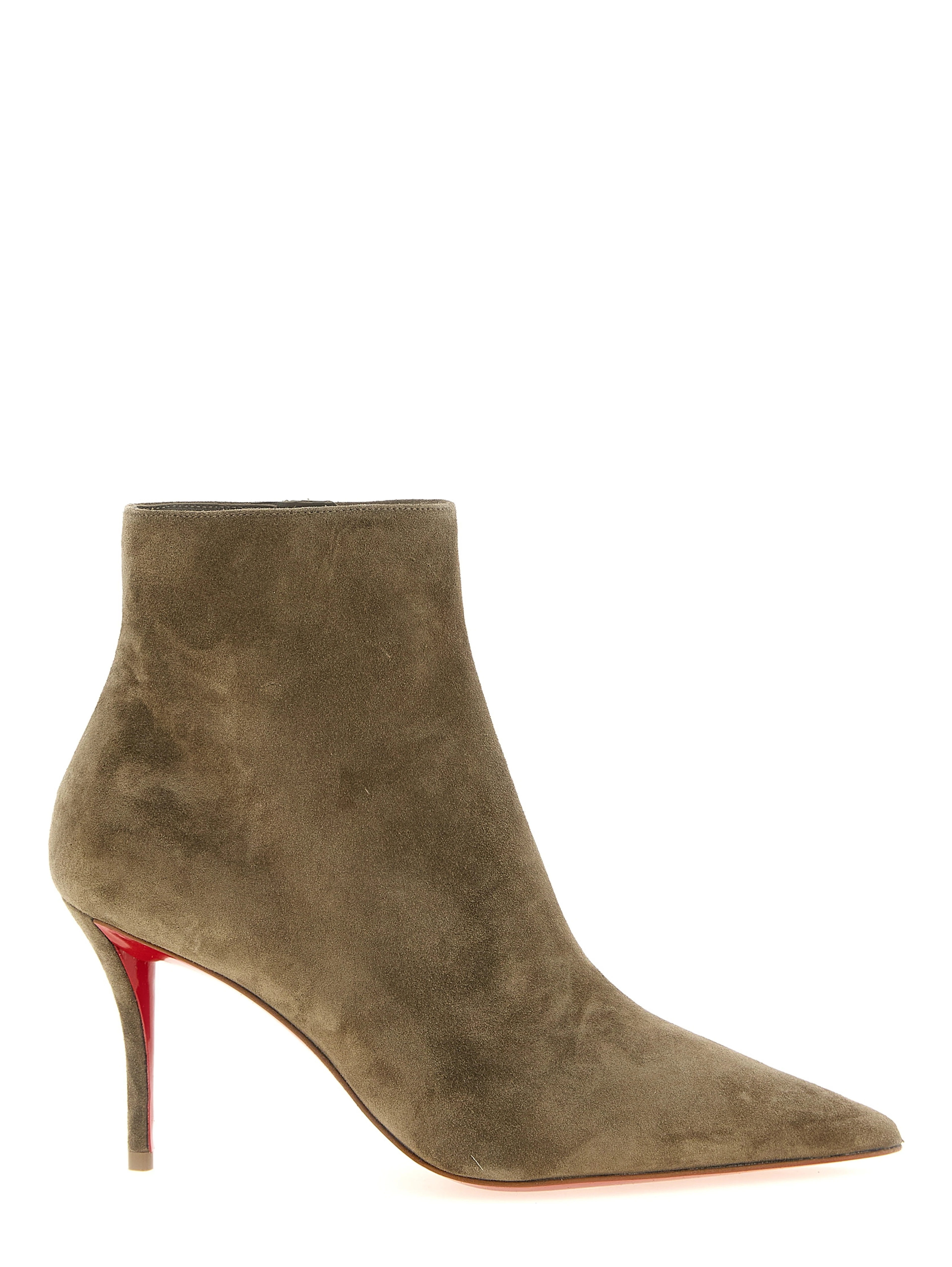 Beige Calfskin Ankle Boots