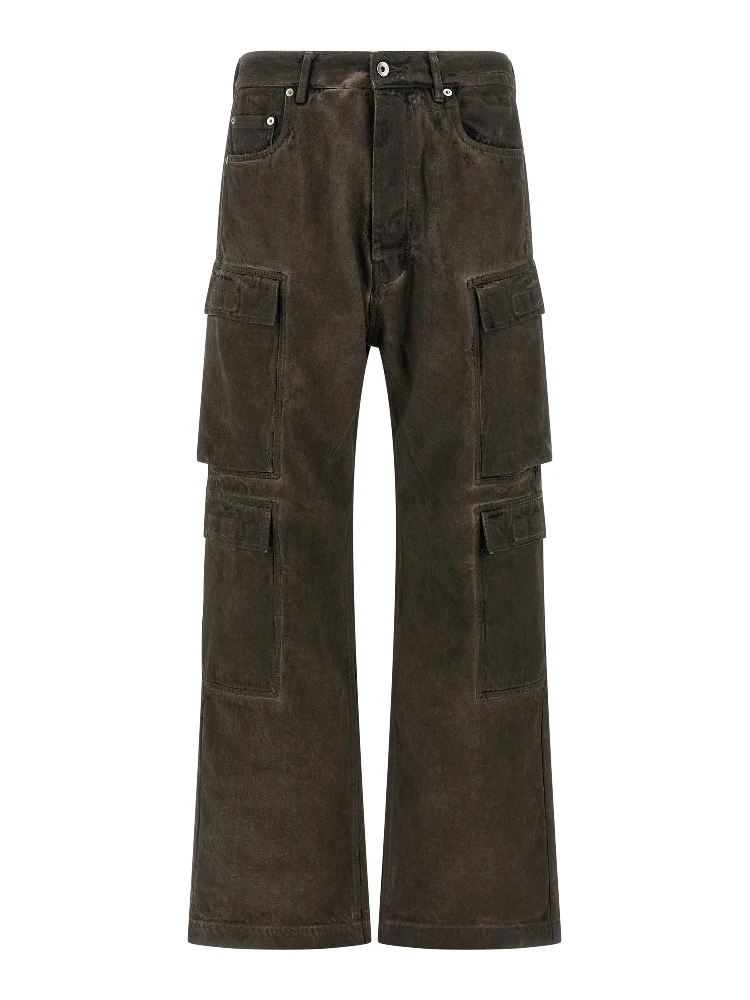 Gray Cotton Cargo Pants