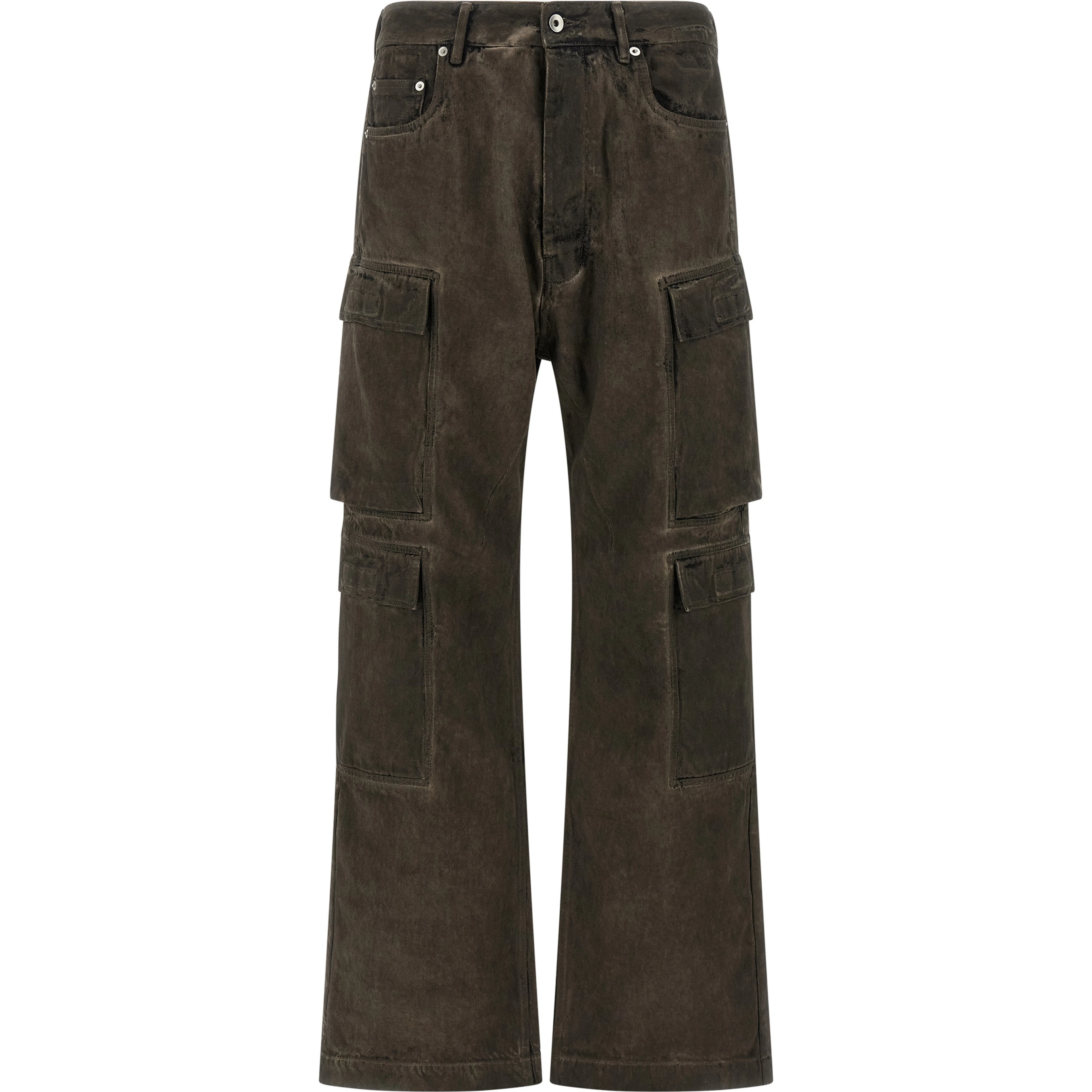 Gray Cotton Cargo Pants