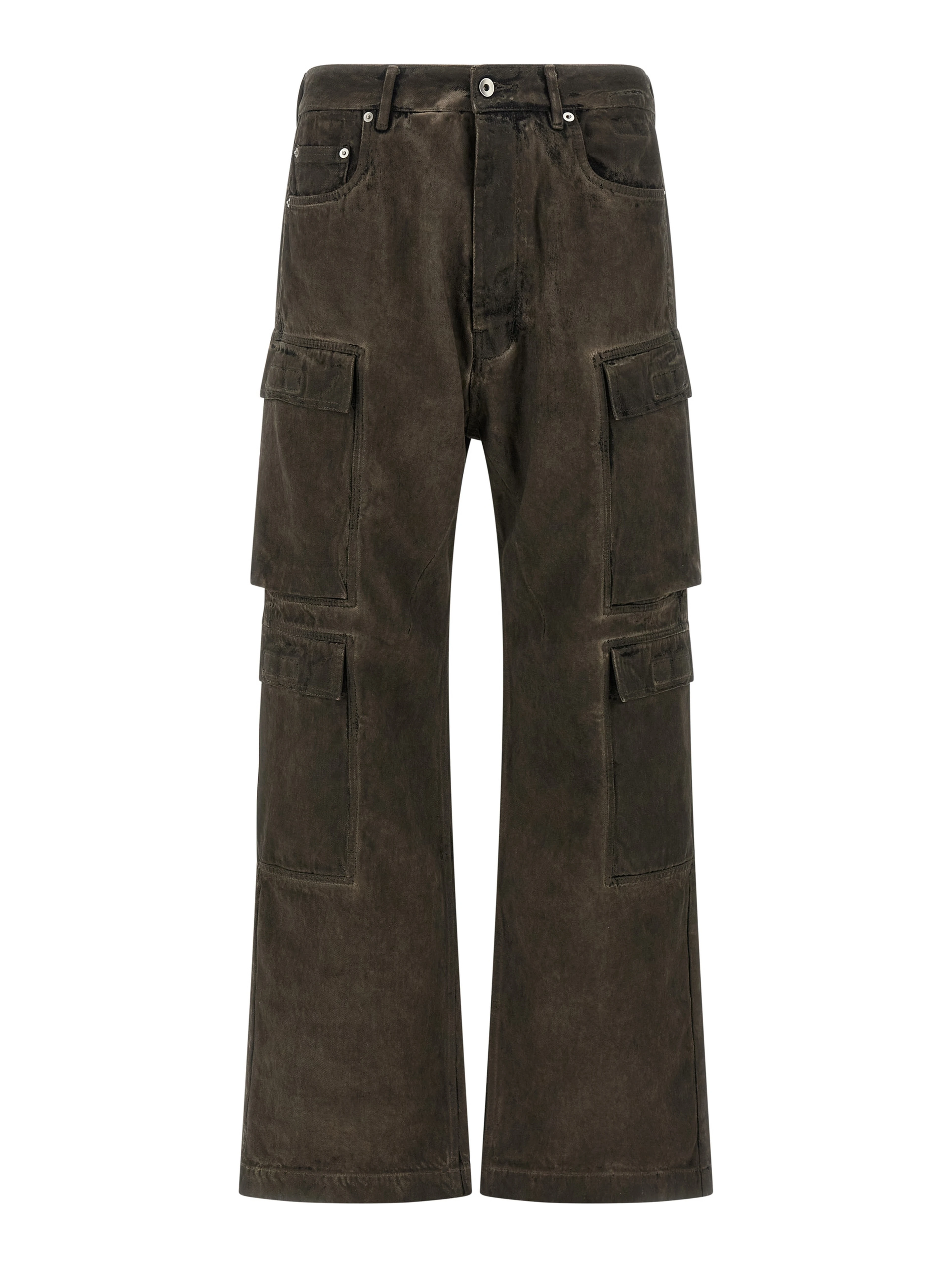 Gray Cotton Cargo Pants